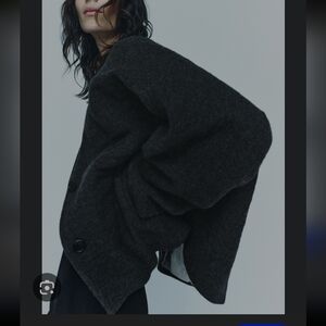 ZARA ZW COLLECTION NWT LINED MANTECO WOOL JACKET SIZE LARGE